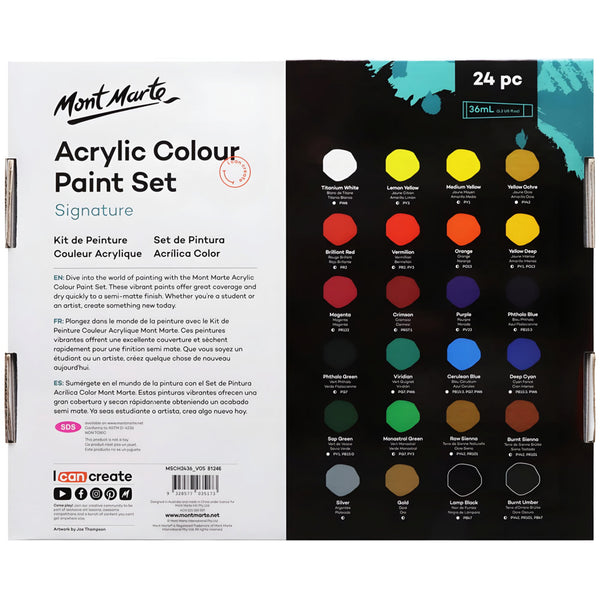 Acrylic Colour Paint Set Signature 24pc x 36ml