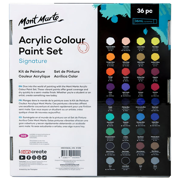 Acrylic Colour Paint Set Signature 36pc x 36ml