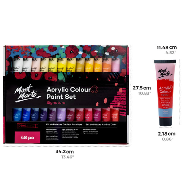 Acrylic Colour Paint Set Signature 48pc x 36ml