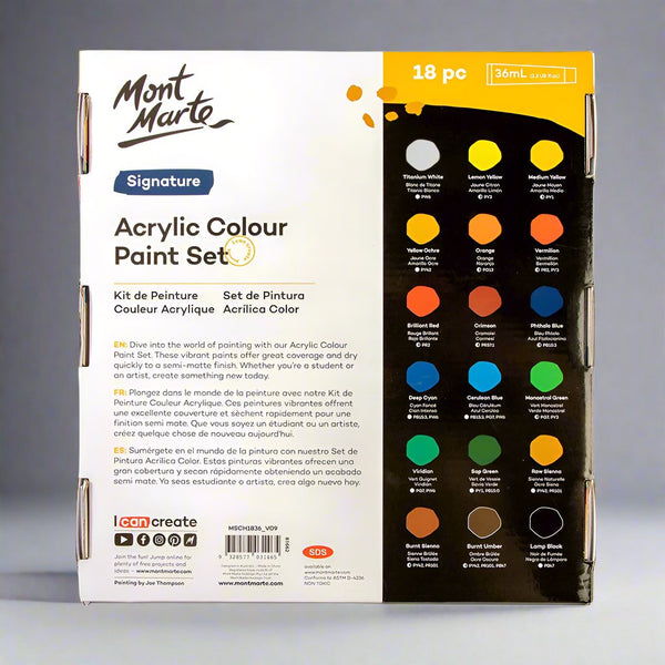 Acrylic Colour Paint Set Signature 18pc x 36ml